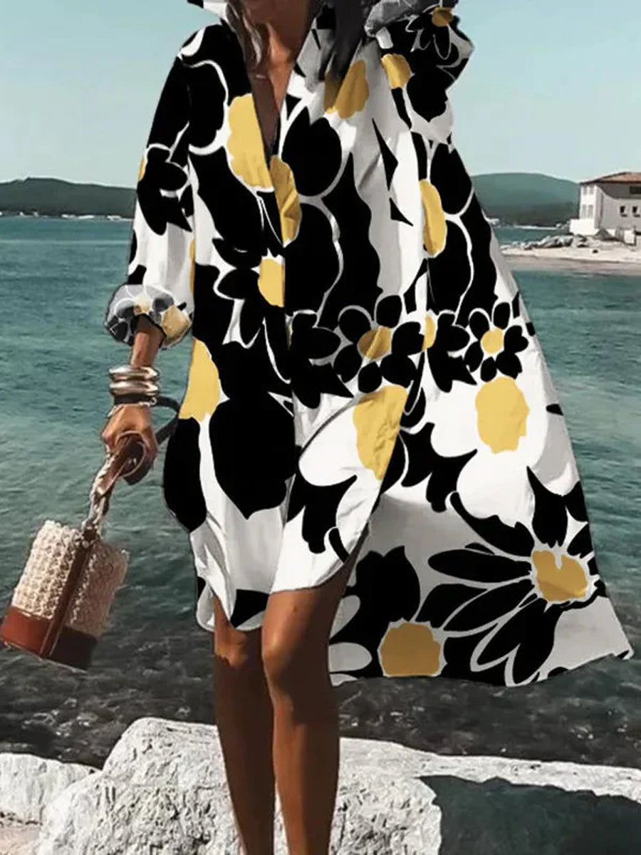 Printed Beach Vacation Blouse -19