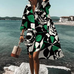 Printed Beach Vacation Blouse -10