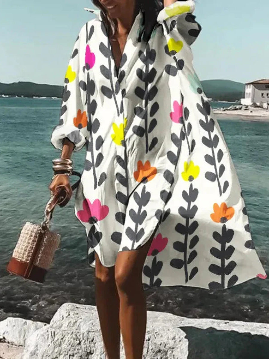 Printed Beach Vacation Blouse -23