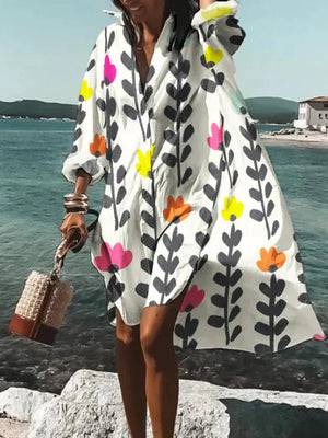 Printed Beach Vacation Blouse -23