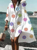 Solid V Neck Casual Dress - 12