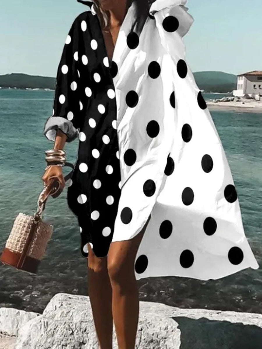 Printed Beach Vacation Blouse -16