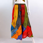 Patchwork Maxi Skirt with Bell Sleeve Top