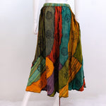 Patchwork Maxi Skirt with Bell Sleeve Top