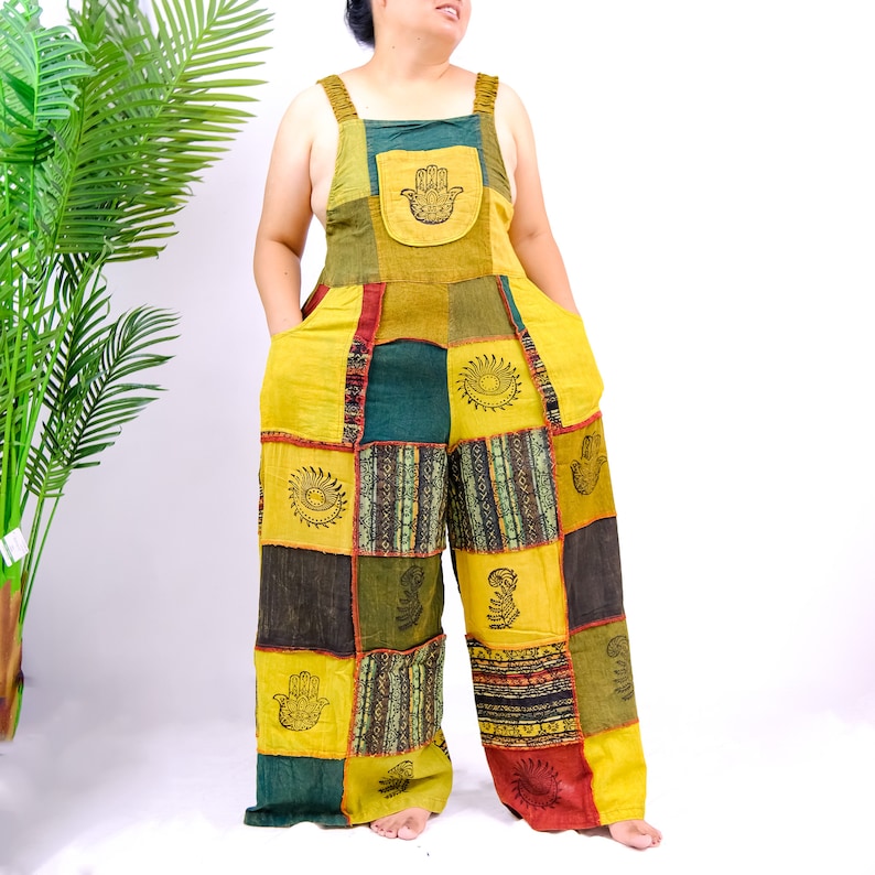 Block Print Boho Unisex Overalls