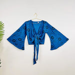 Ladies Celestial Print Boho Bell Sleeve Top