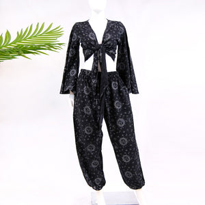 Celestial Pant Set with Bell Sleeves Top