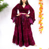 Women's Bohemian Style Velvet Flowy Skirt