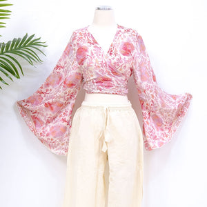 Women's Patchwork  Tie Top