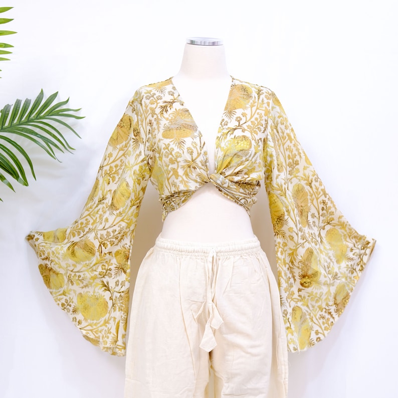 Women's Patchwork  Tie Top