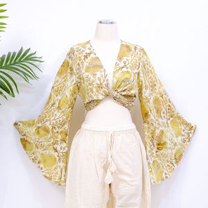 Women's Patchwork  Tie Top