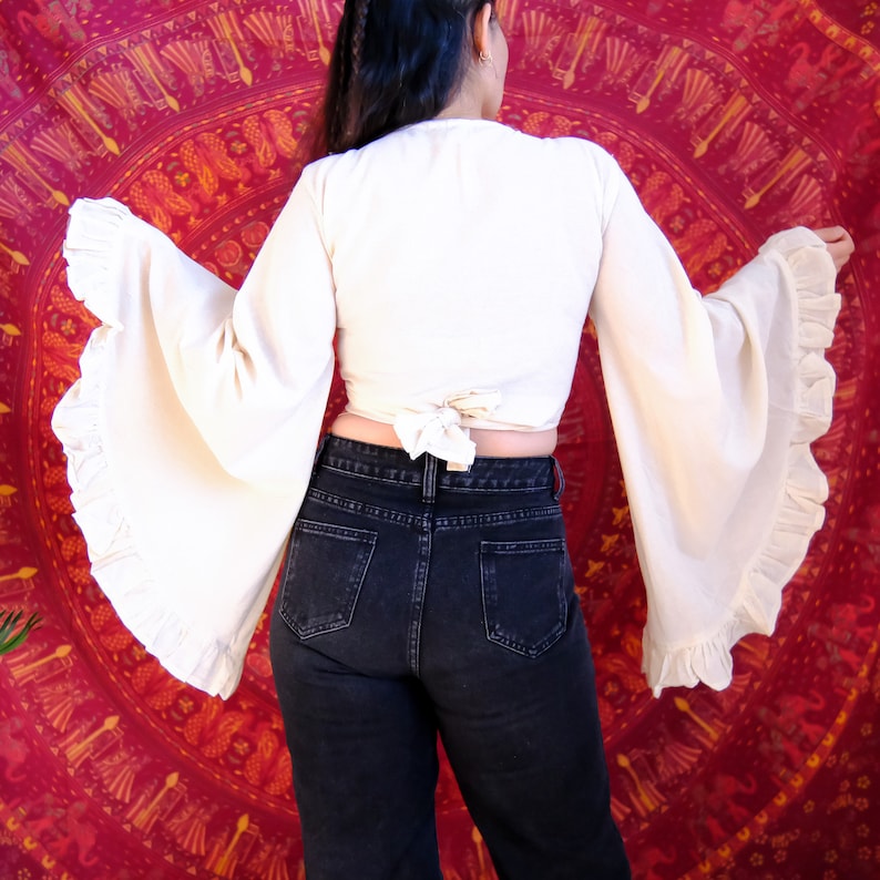 Women's Cotton Bell Sleeve Wrap Top