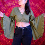 Women's Cotton Bell Sleeve Wrap Top