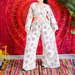 Women's Celestial Sun/Moon Palazzo Pants with Tie Top Set