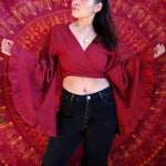 Women's Cotton Bell Sleeve Wrap Top