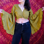 Women's Cotton Bell Sleeve Wrap Top