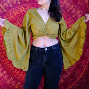 Women's Cotton Bell Sleeve Wrap Top