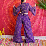 Women's Celestial Sun/Moon Palazzo Pants with Tie Top Set