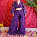 Women's Celestial Sun/Moon Palazzo Pants with Tie Top Set