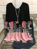 Casual Long Sleeve Round Neck Plus Size Printed Tops